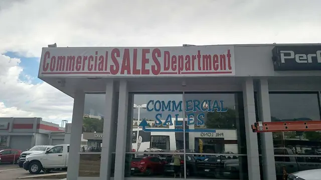 Commercial sales department banner on a building