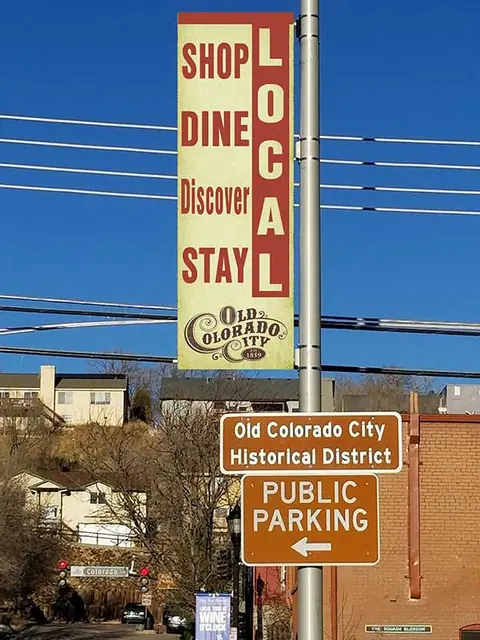 Vertical storefront sign panel