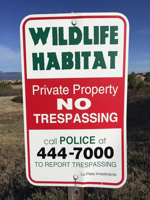 Wildlife Habitat no-trespassing private property sign
