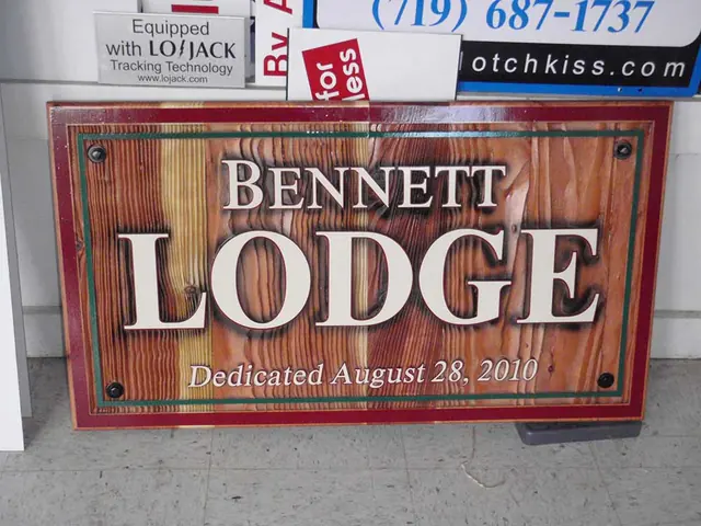Bennett Lodge carved wood sign