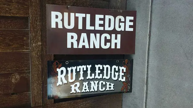 Rutledge Ranch double-sided ranch sign