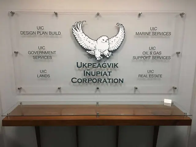 Dimensional eagle logo office wall sign