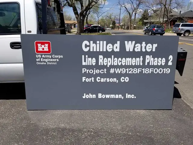 Water line replacement project sign