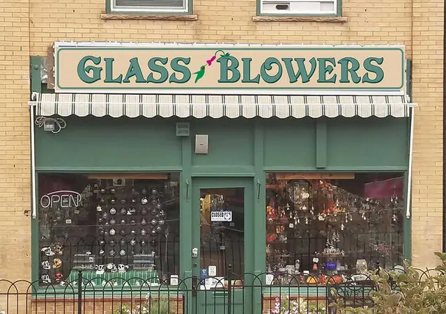 Glass Blowers storefront sign