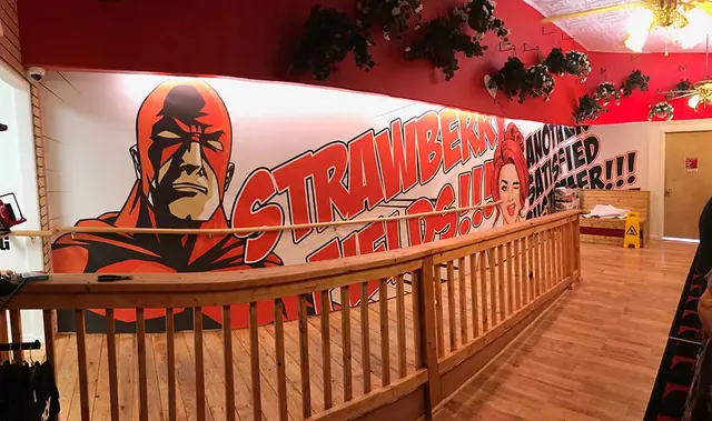 Restaurant interior wall mural