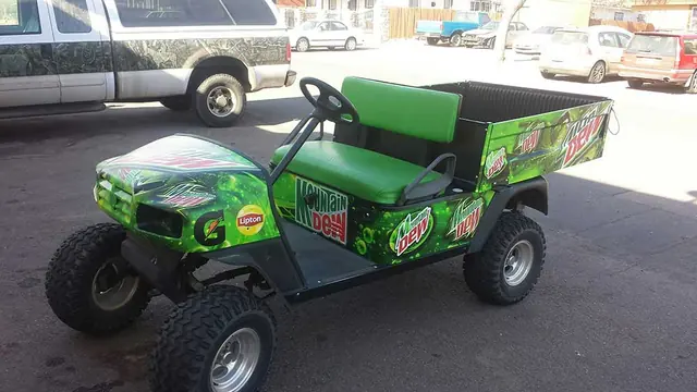 Green wrapped utility cart