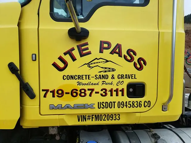 Ute Pass Concrete truck door with USDOT number