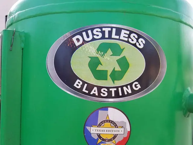 Dustless Blasting logo on a green tank
