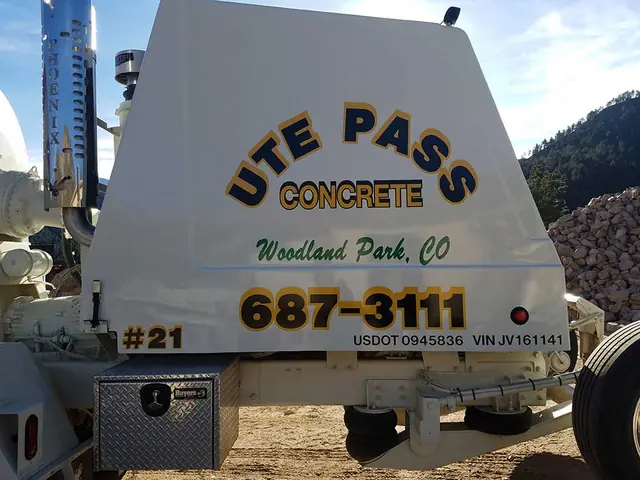 Ute Pass Concrete mixer drum lettering