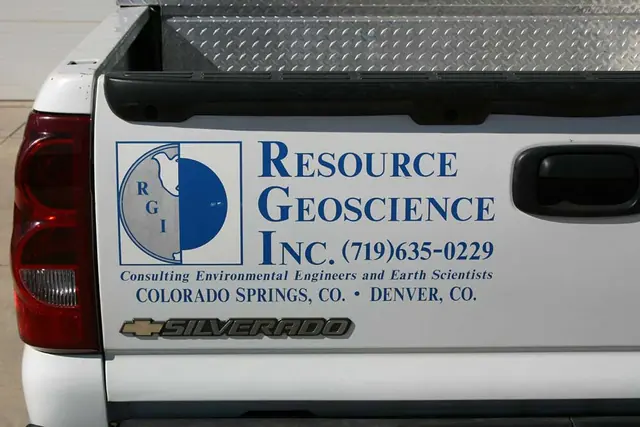 Resource Geoscience truck door lettering